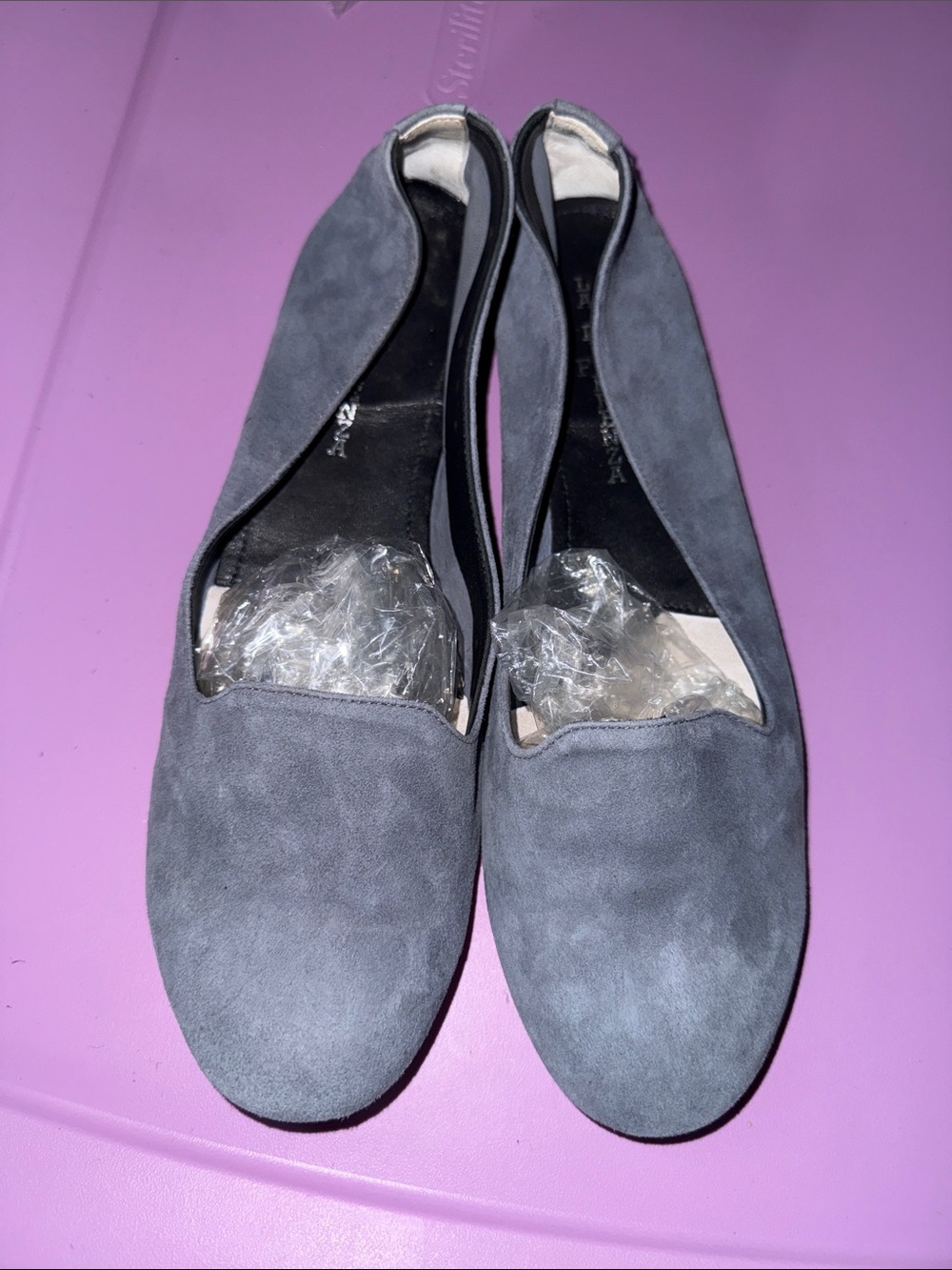 Women's Grey Suede Slip-On flats